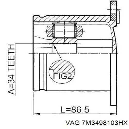 ШРКШ внутрішній, передній VAG 7M3498103HX ціна, від 48.86 USD
