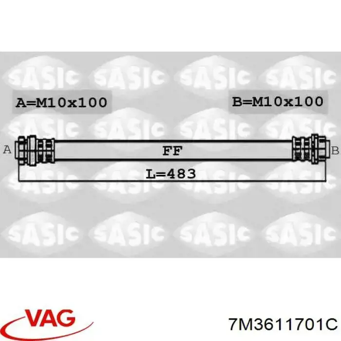 Гальмівні шланги передні 7M3611701C VAG