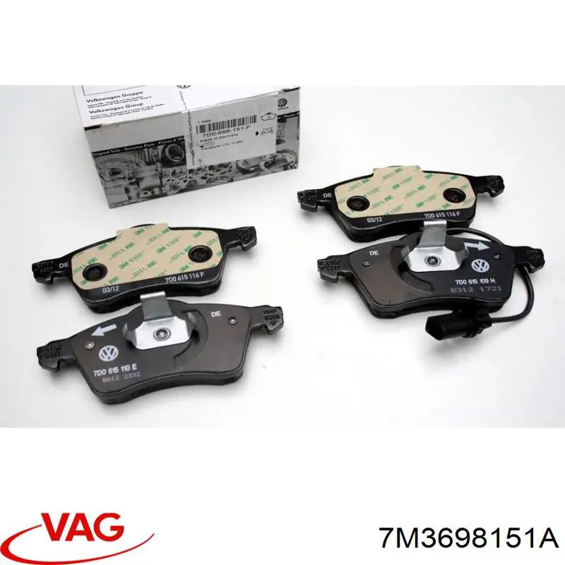 Купити 7M3698151A VAG Колодки гальмівні передні, дискові