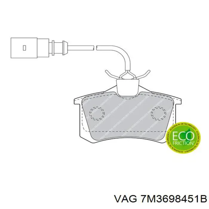 7M3698451B VAG Колодки гальмівні задні, дискові