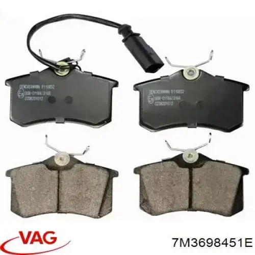 Задні дискові колодки VAG 7M3698451E