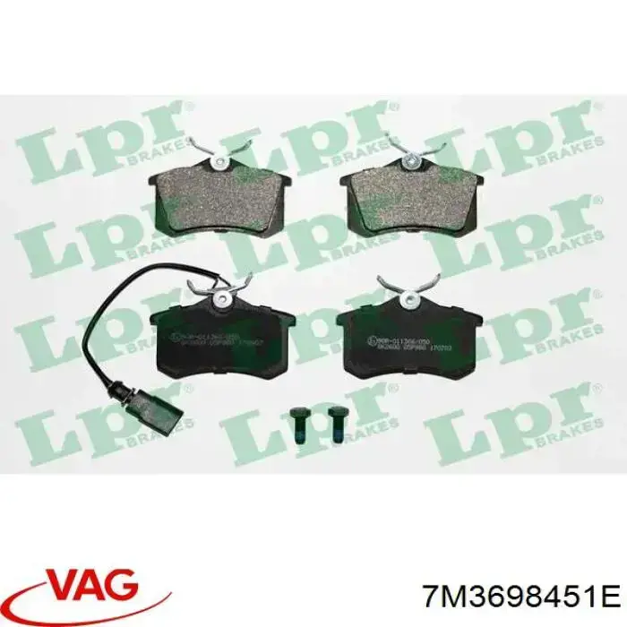 Задні гальмівні колодки 7M3698451E VAG