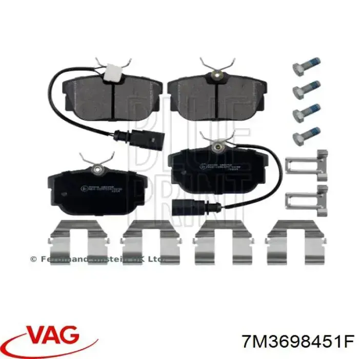 7M3698451F VAG Колодки гальмівні задні, дискові