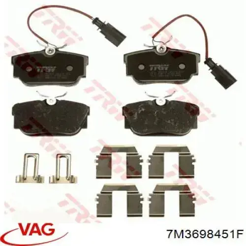 Задні гальмівні колодки VAG 7M3698451F ціна, від 19.72 USD