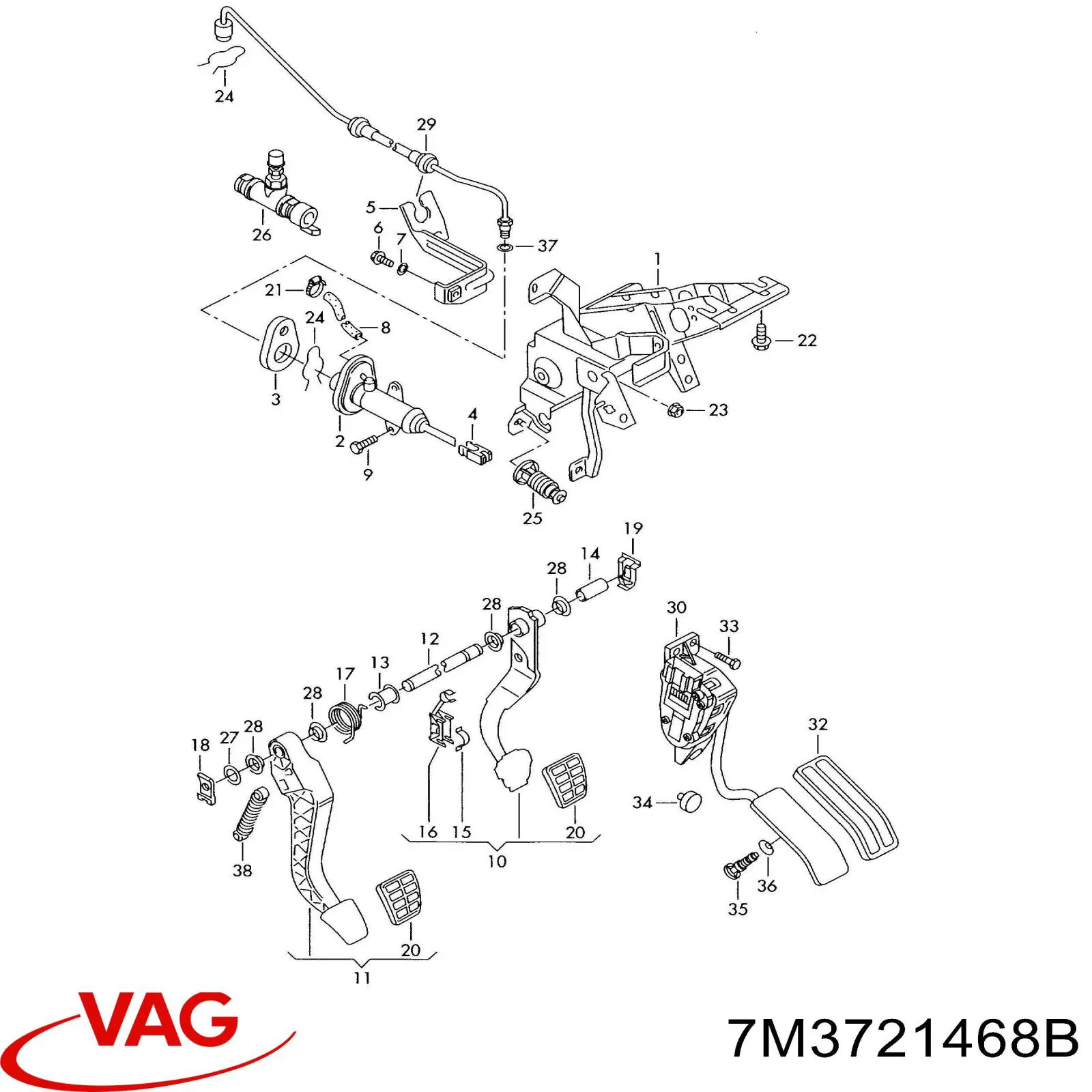 Клапан контролю гідроприводу зчеплення Seat Alhambra (7V8, 7V9) (Сеат Alhambra)