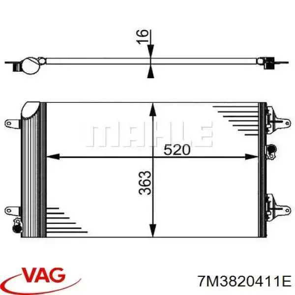 7M3820411E VAG радіатор кондиціонера