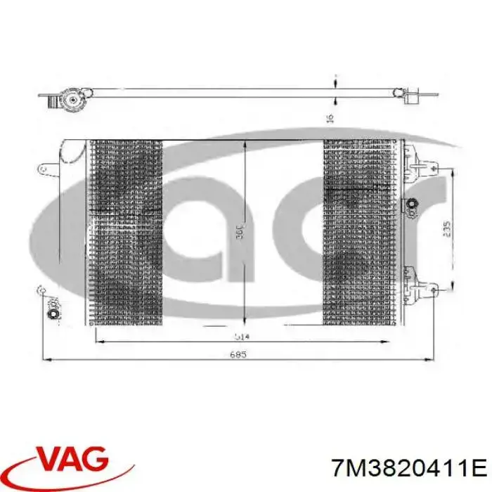 Купити 7M3820411E VAG Радіатор системи охолодження кондиціонера