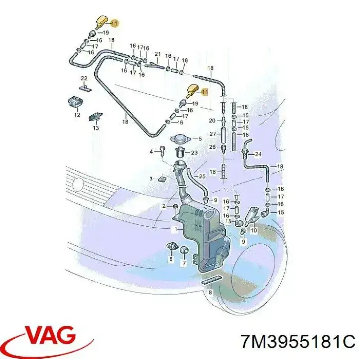 Сопло омивача лобового скла VAG 7M3955985B ціна, від 41.81 USD