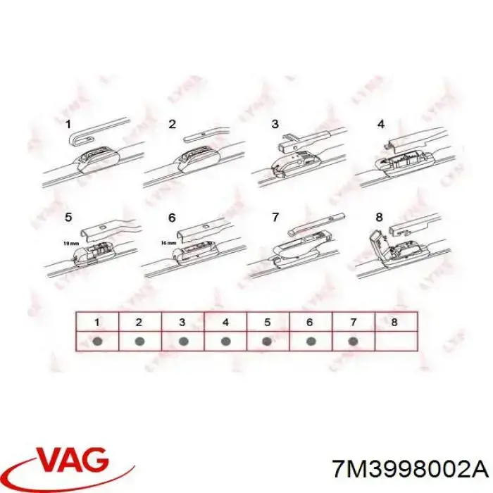 Щітки склоочисника 7M3998002A VAG