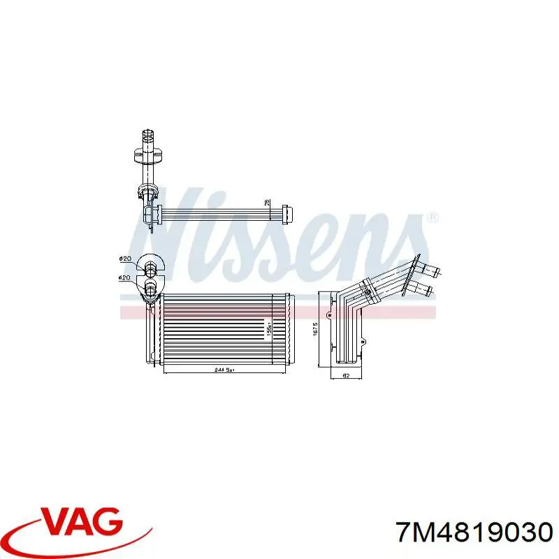 Радіатор пічки (обігрівача) VAG 7M4819030 ціна, від 43.17 USD
