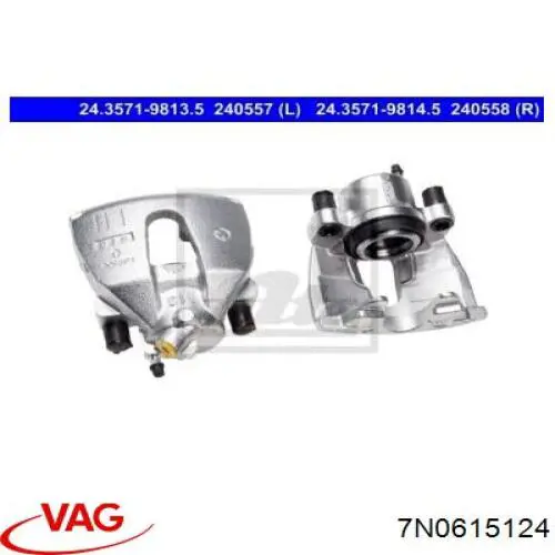 Супорт гальмівний передній правий VAG 7N0615124 ціна, від 25.37 USD