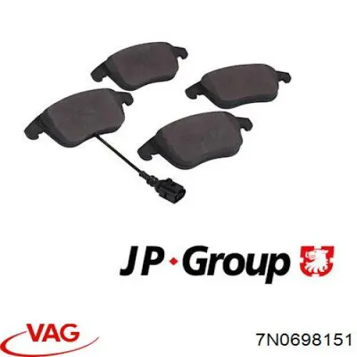 Купити 7N0698151 VAG Колодки гальмівні передні, дискові