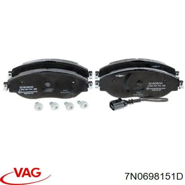 Купити 7N0698151D VAG Колодки гальмівні передні, дискові