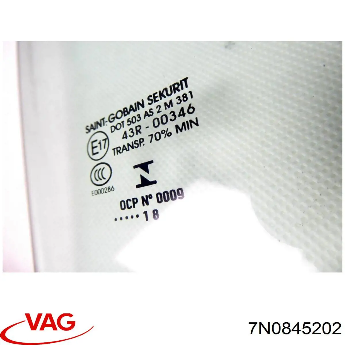 7N0845202 VAG Скло пасажирських дверей