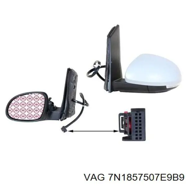 Ліве бокове дзеркало 7N1857501G VAG