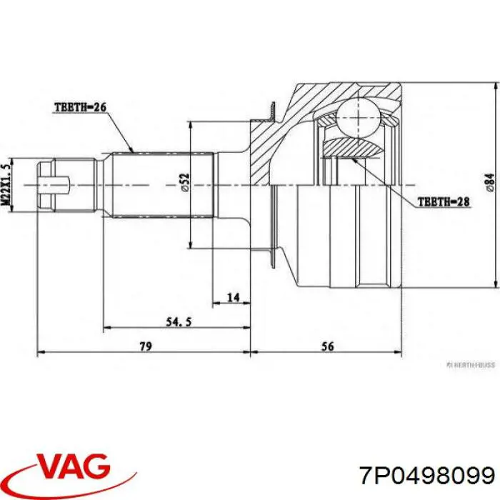 ШРУС зовнішній VAG 7P0498099