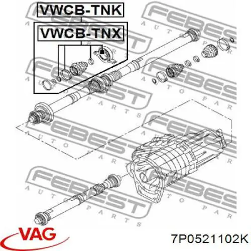 Підвісний підшипник карданного валу VAG 7P0521102K ціна, від 72.22 USD