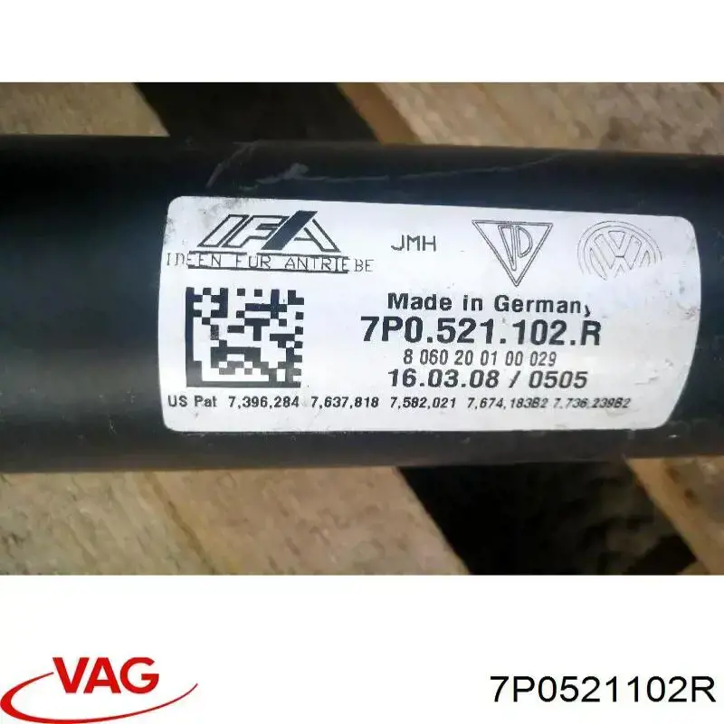 Вал карданний задній, у зборі VAG 7P0521102R ціна, від 110.61 USD