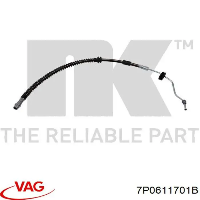 Шланг гальмівний передній, лівий VAG 7P0611701B ціна, від 19.00 USD