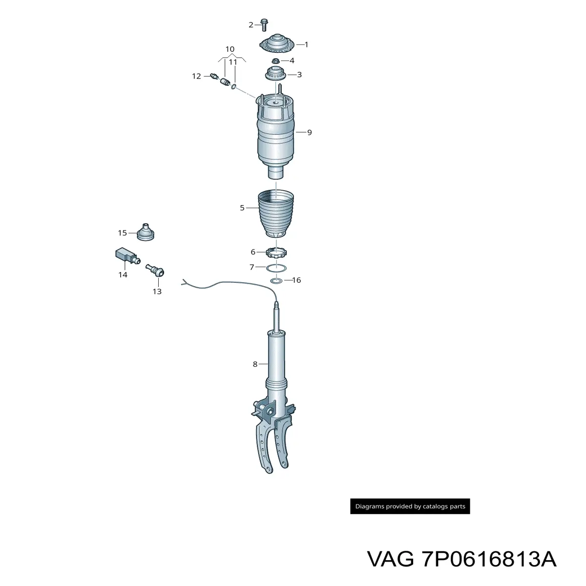 7P0616813A VAG клапан контролю тиску повітря в пневмоподушці