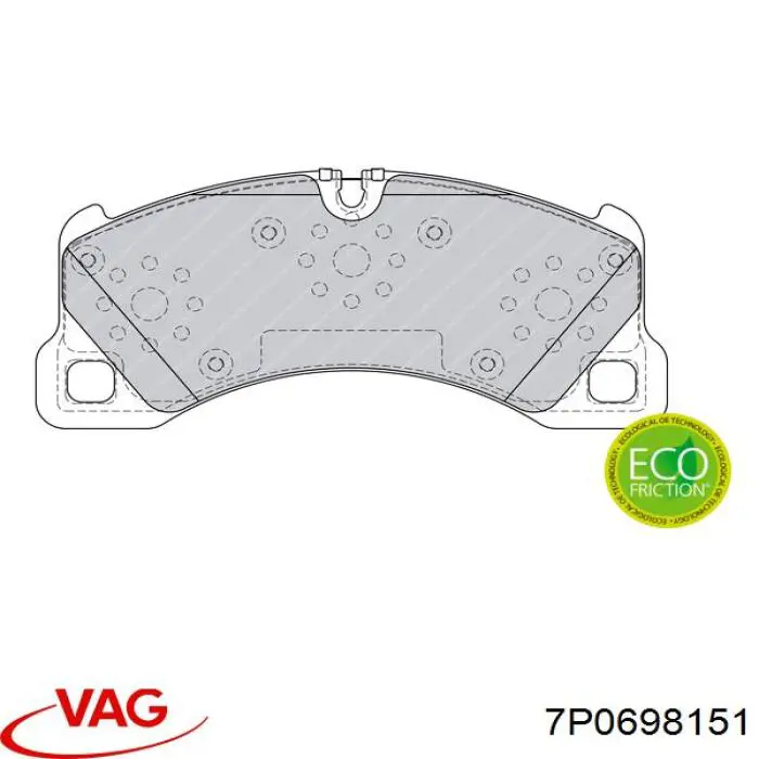 Гальмівні колодки VAG 7P0698151 ціна, від 92.40 USD