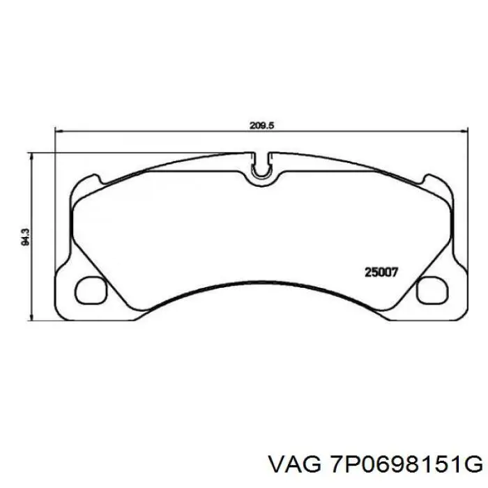 Купити 7P0698151G VAG Колодки гальмівні передні, дискові