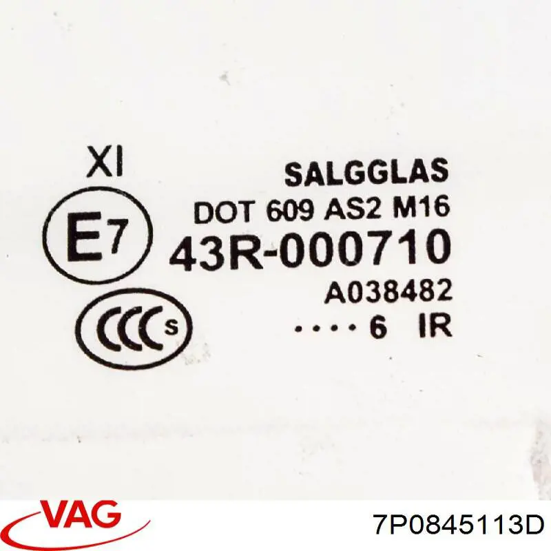 Скло-кватирка двері, передній, лівій VAG 7P0845113 ціна, від 11.40 USD