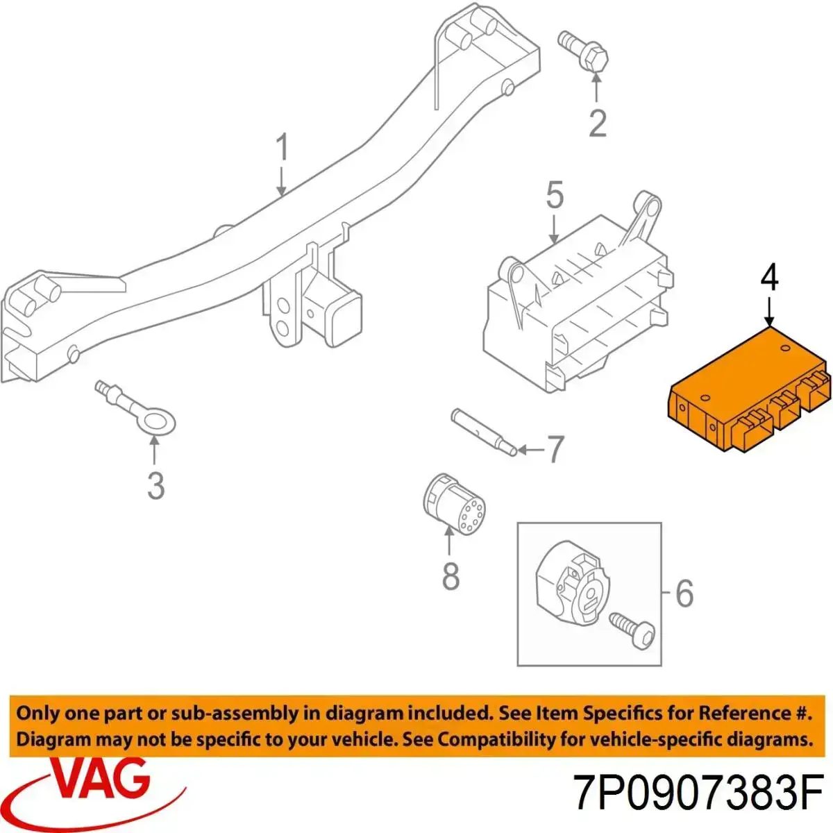 Блок керування фаркопом VAG 7P0907383F ціна, від 44.99 USD