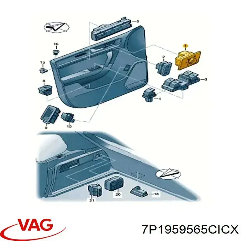 7P1959565CICX VAG Регулятор дзеркал