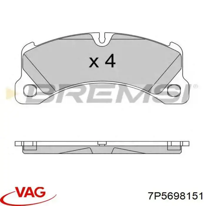 Купити 7P5698151 VAG Колодки гальмівні передні, дискові
