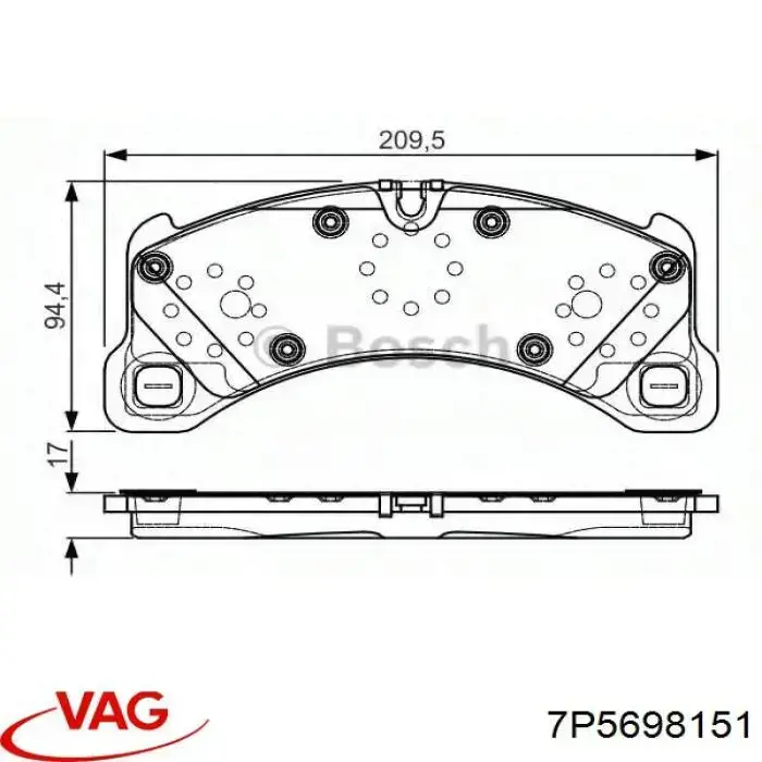 7P5698151 VAG колодки гальмівні передні, дискові