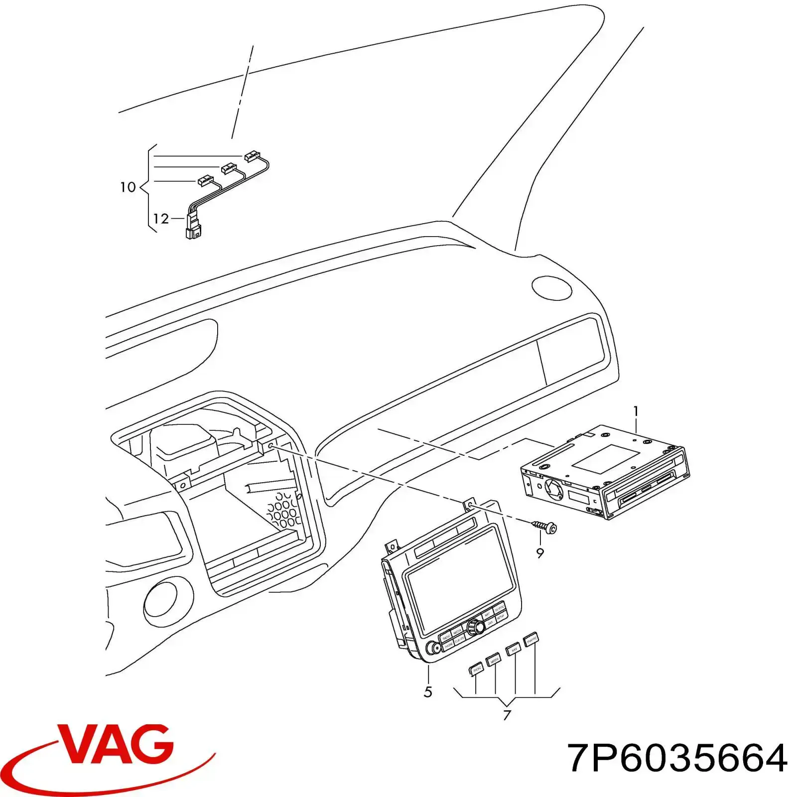 Купити 7P6035664 VAG Магнітола