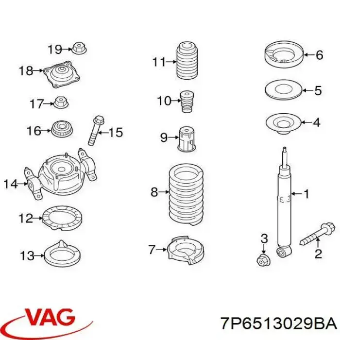 Амортизатор задній VAG 7P6513029BA ціна, від 88.68 USD