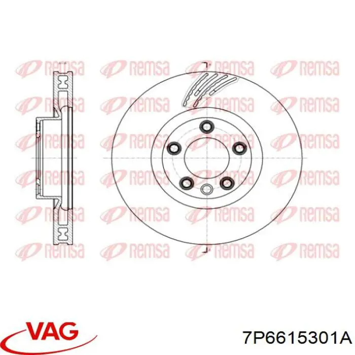 Гальмівні диски передні 7P6615301A VAG