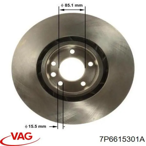 7P6615301A VAG диск гальмівний передній