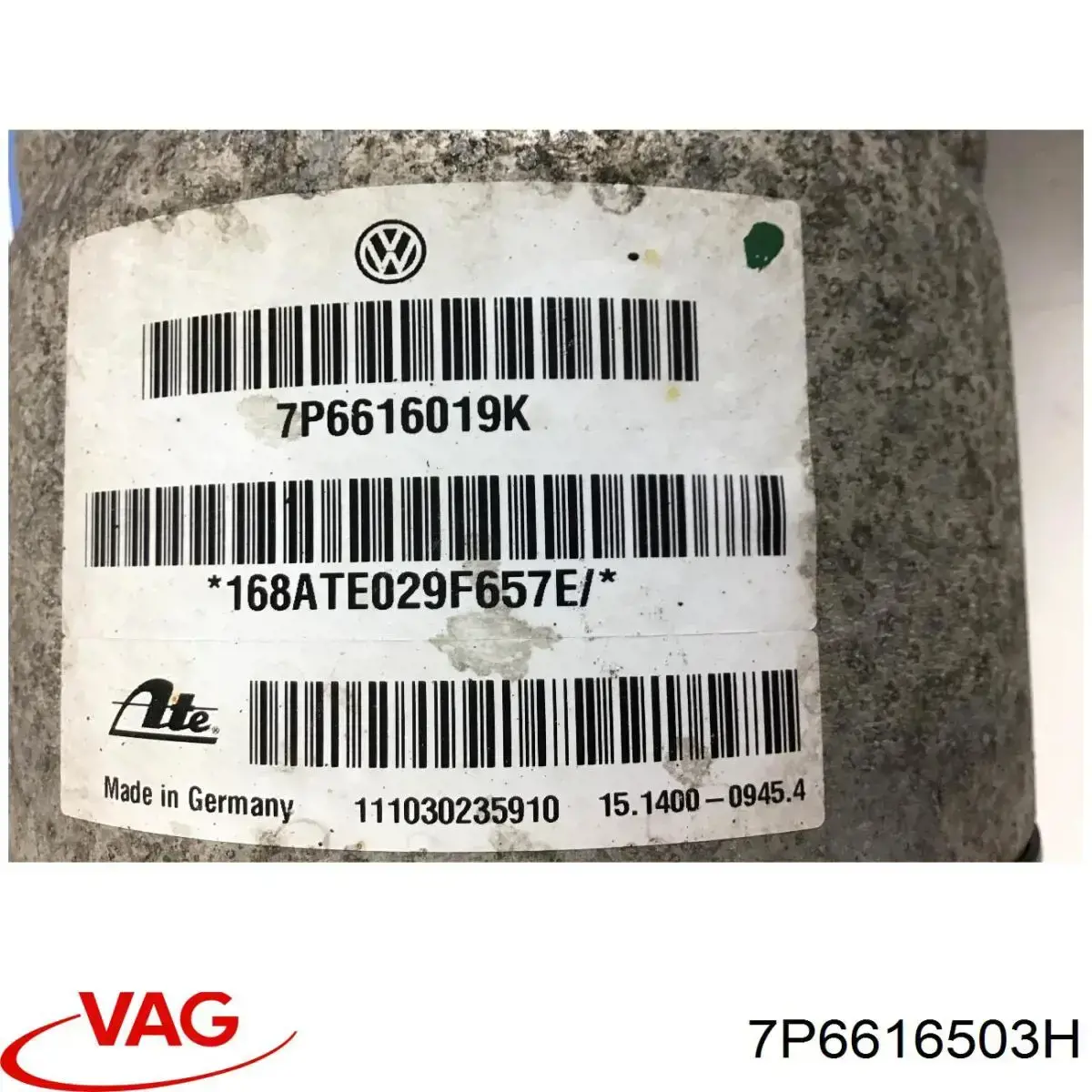 Купити 7P6616503H VAG Пневмоподушка/Пневморессора моста заднього
