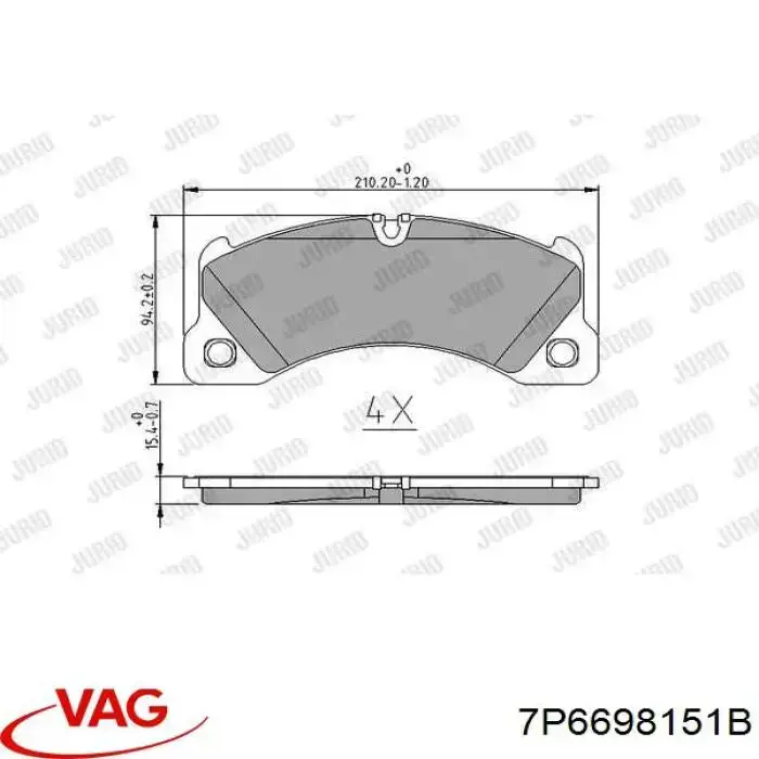 Тормозні колодки VAG 7P6698151B