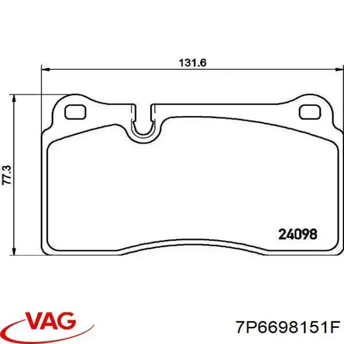 Гальмівні колодки VAG 7P6698151F ціна, від 36.10 USD
