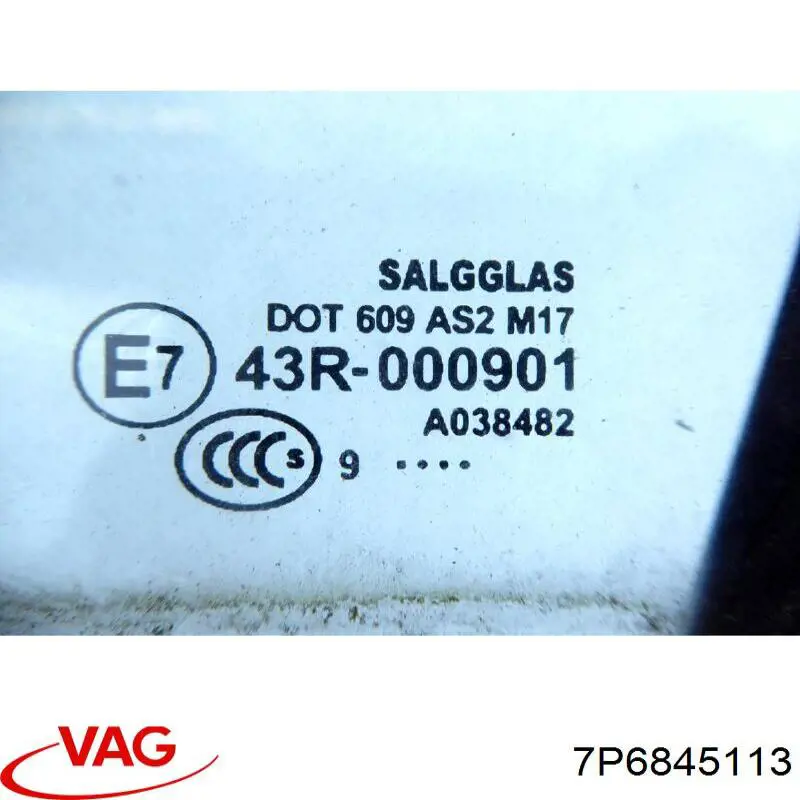 Купити 7P6845113 VAG Скло-кватирка двері, задньої, лівої