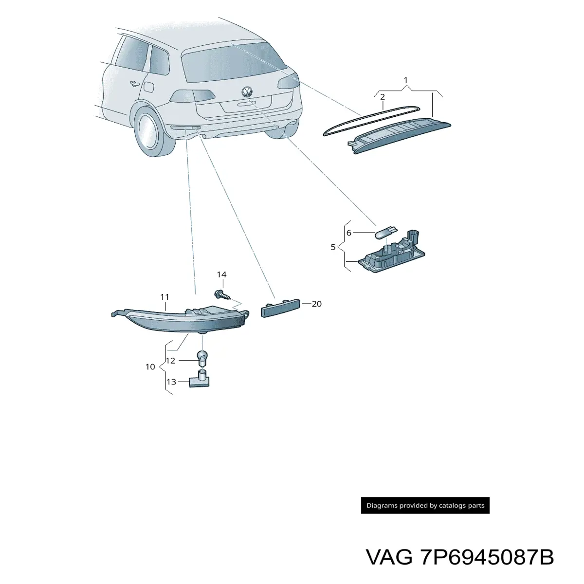 Купити 7P6945087B VAG Ліхтар сигнальний