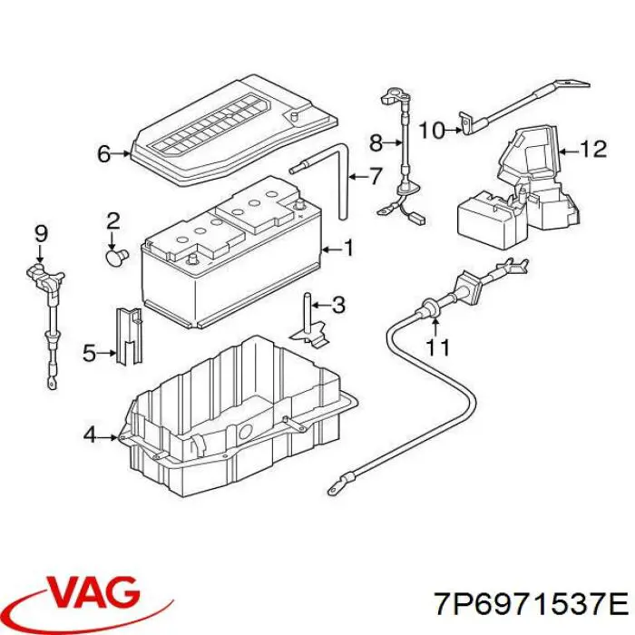 7P6971537E VAG кабель маси акумулятора (акб)
