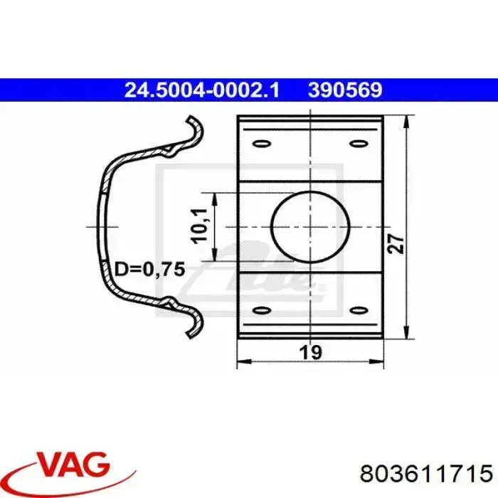 803611715 VAG Скоба кріплення гальмівного шлангу