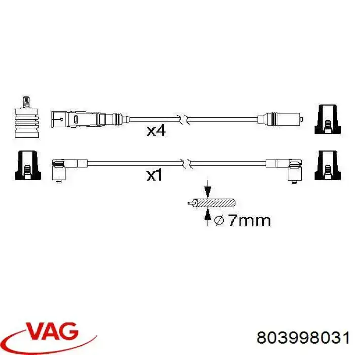 Дріт високовольтний, комплект 803998031 VAG