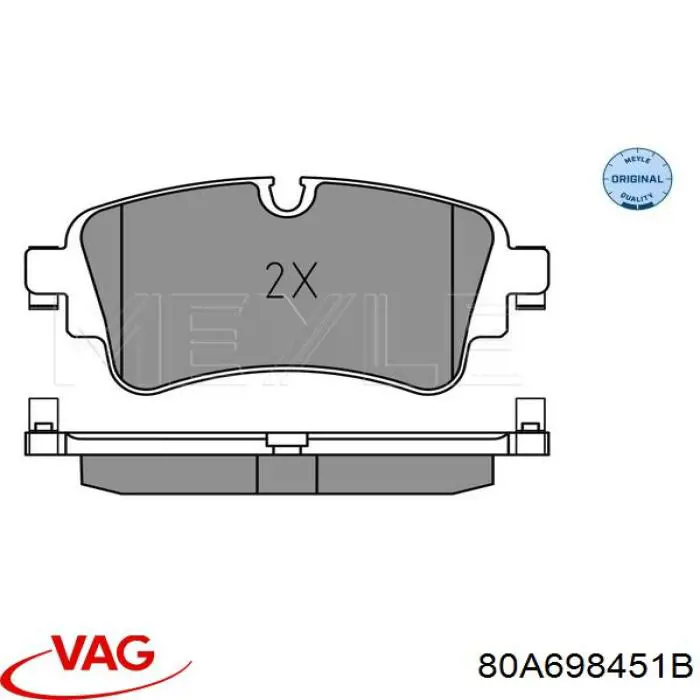 Задні гальмівні колодки VAG 80A698451B ціна, від 55.93 USD