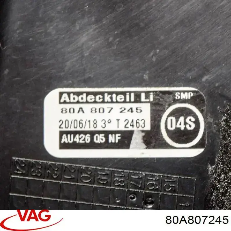 Купити 80A807245 VAG Заглушка, решітка протитуманних фар бампера переднього, ліва