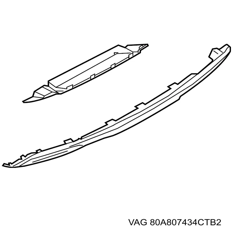 80A807434CTB2 VAG Накладка бампера заднього, центральна