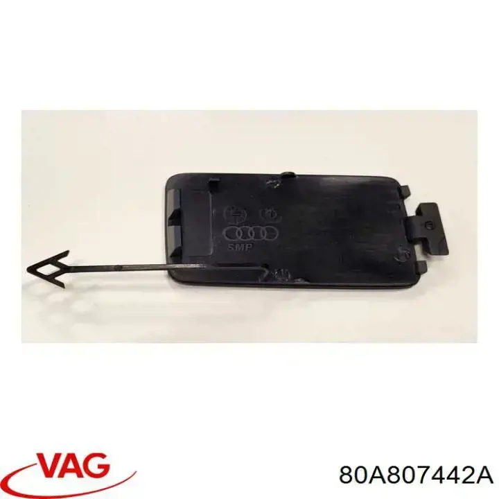 80A807442A VAG Заглушка бампера буксирувального гака, передня
