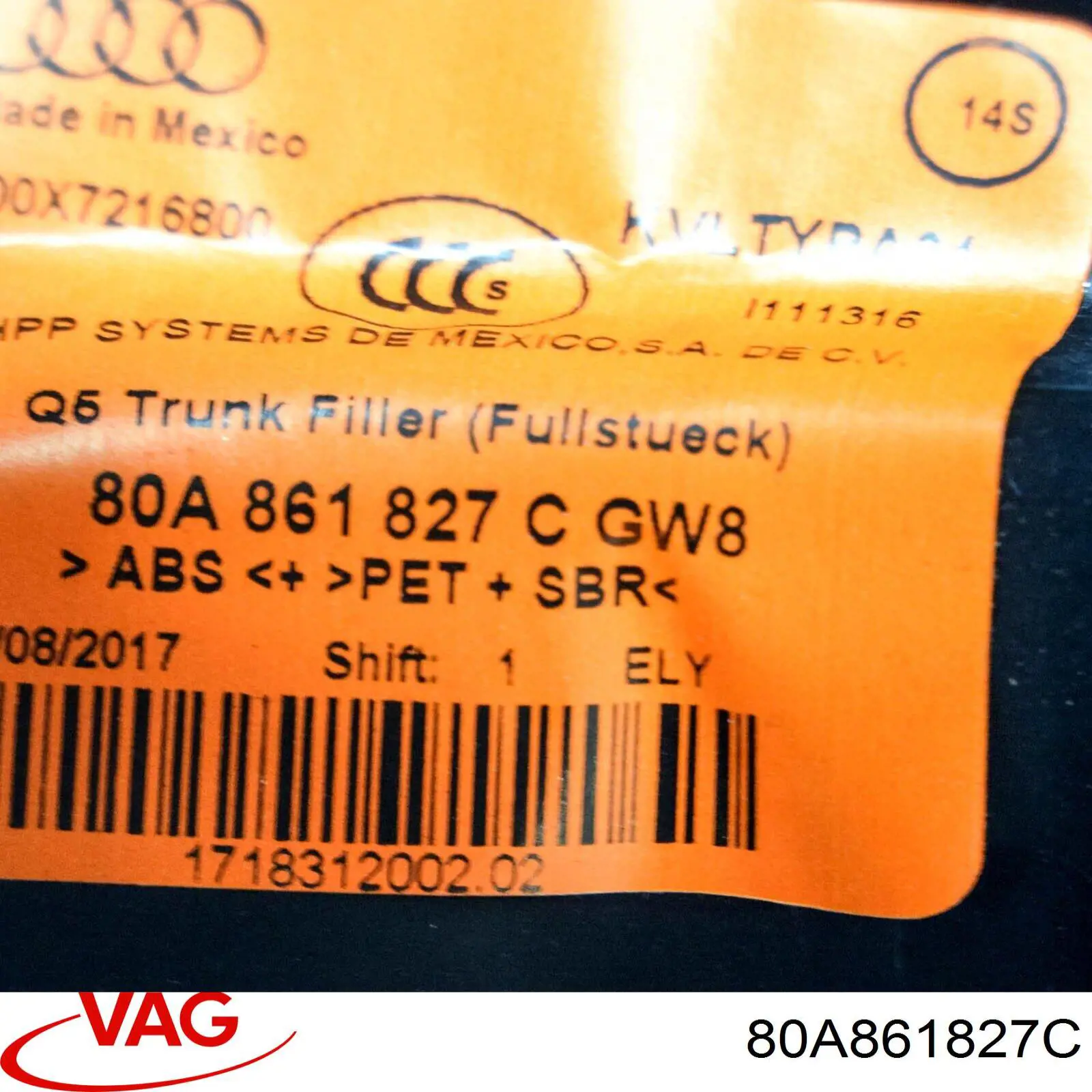  VAG 80A861827C ціна, від 8.87 USD