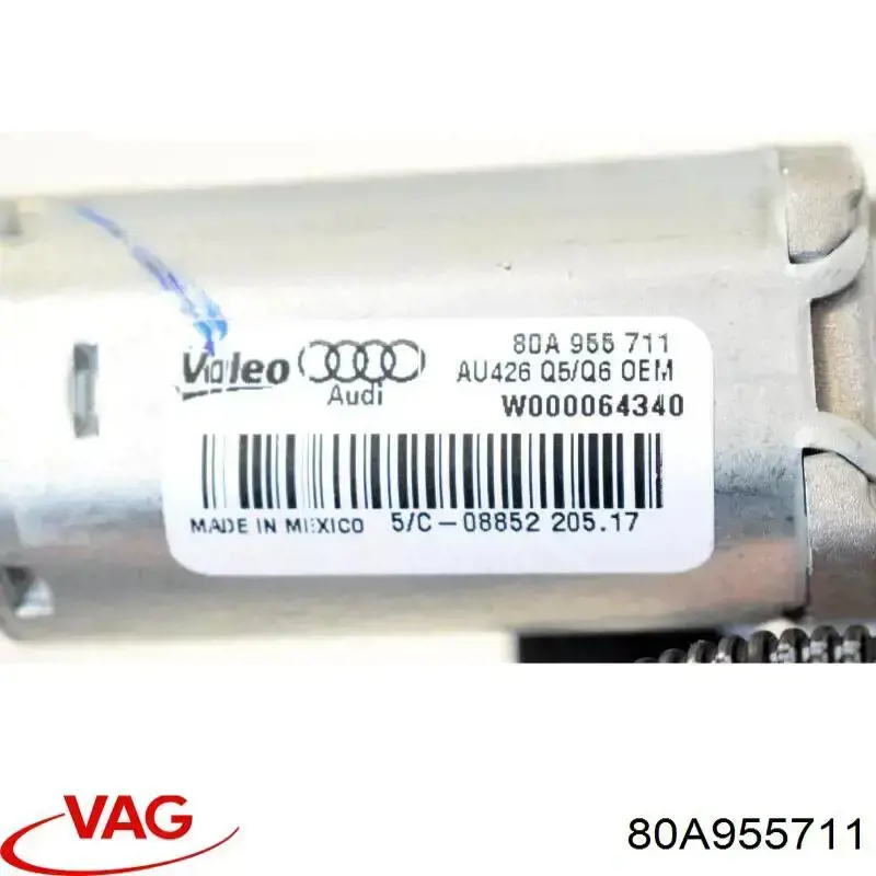 Моторчик заднього склоочисника 80A955711 VAG