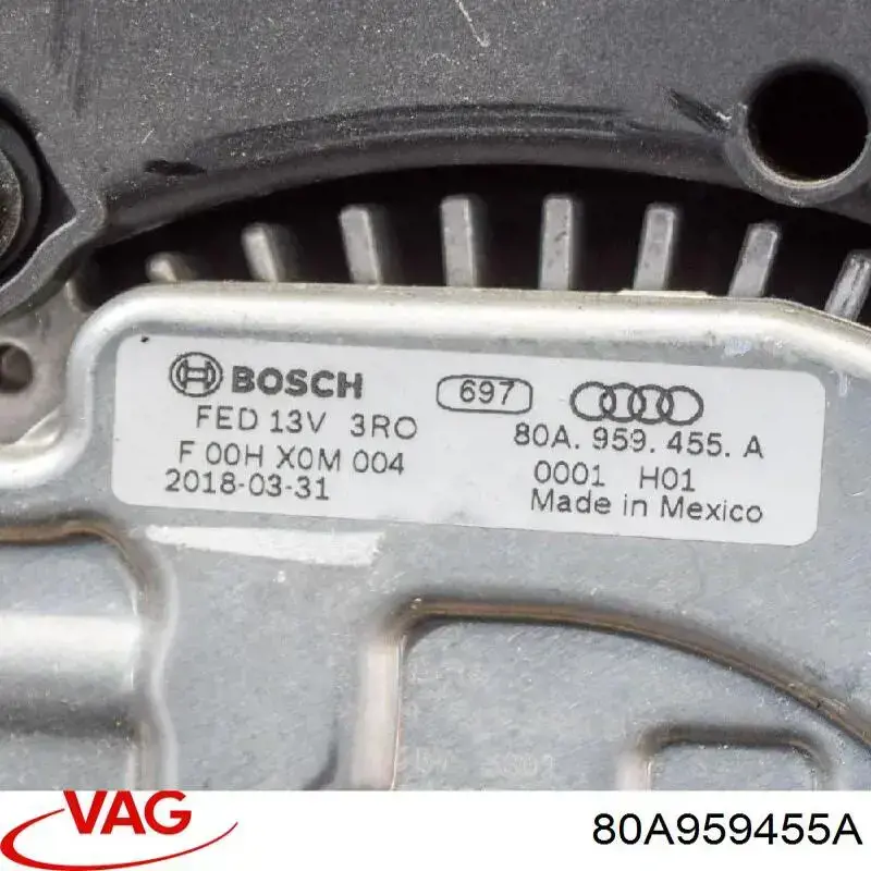 Купити 80A959455A VAG Електровентилятор охолодження в зборі (двигун + крильчатка), лівий